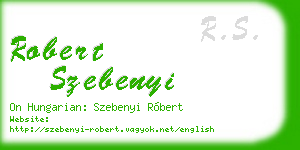 robert szebenyi business card