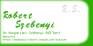 robert szebenyi business card